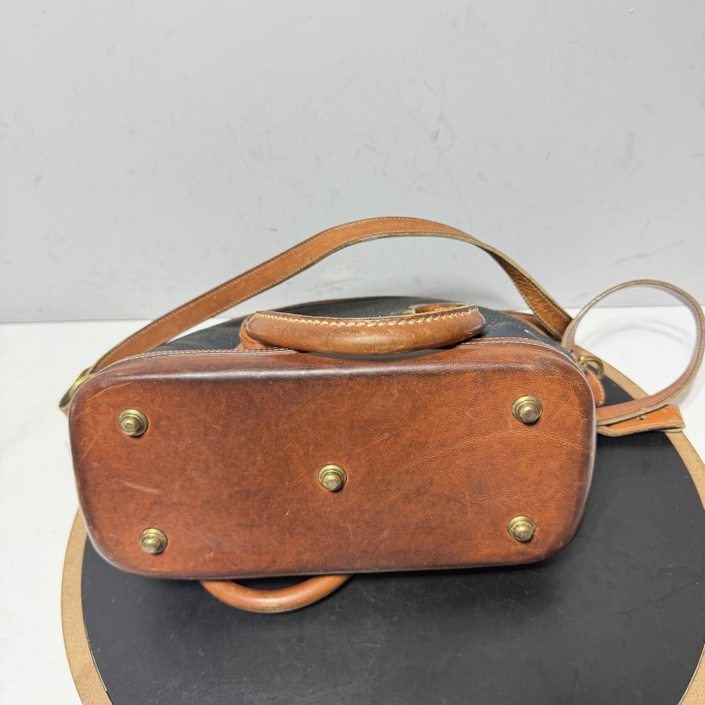 Vintage Dooney & Bourke Satchel Bag Womens Small Black All Weather Leather Purse - Picture 8 of 9